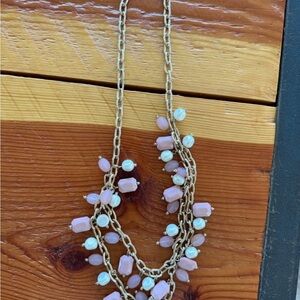 Elegant Pink and White Beaded Necklace